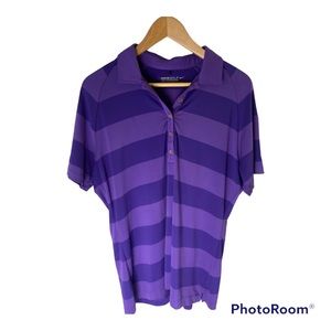 Nike  Women’s Golf FIT DRY Tour Performance Polo Purple Stripe Large Like New.